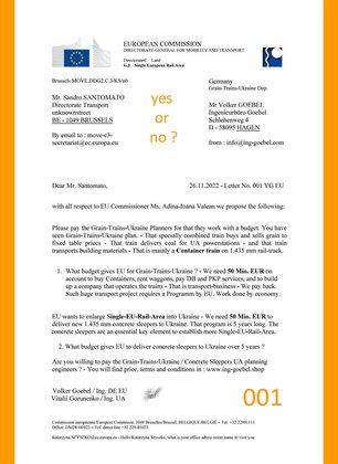 Letter to EU Commission Department of Transport