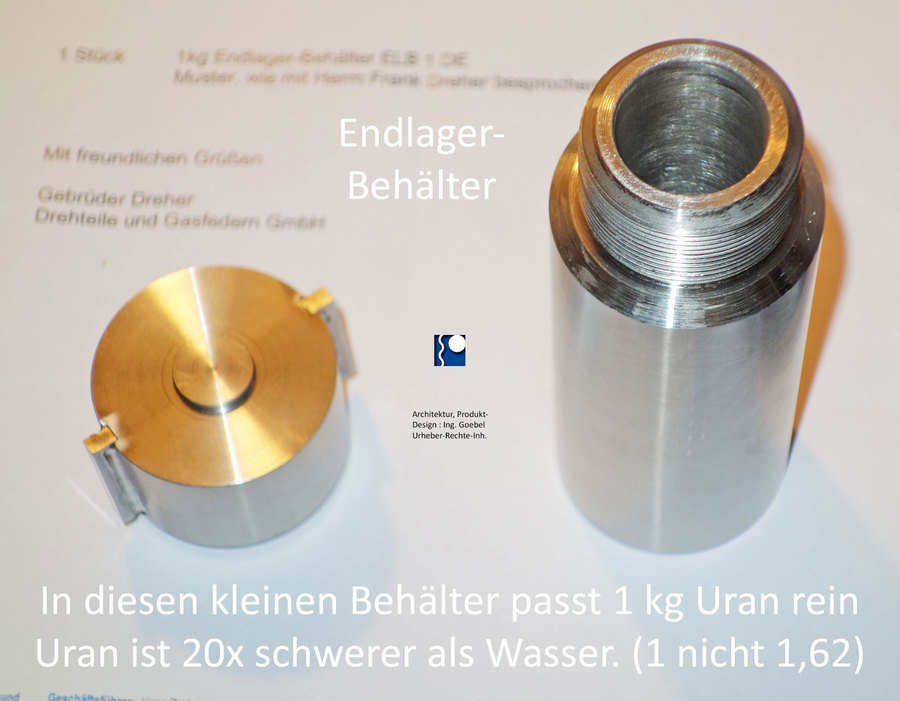 Anlieferung erster Edelstahl Endlager Behälter ELB 1 DE für HLW Endlager DBHD 2.0.1 bei Beverstedt